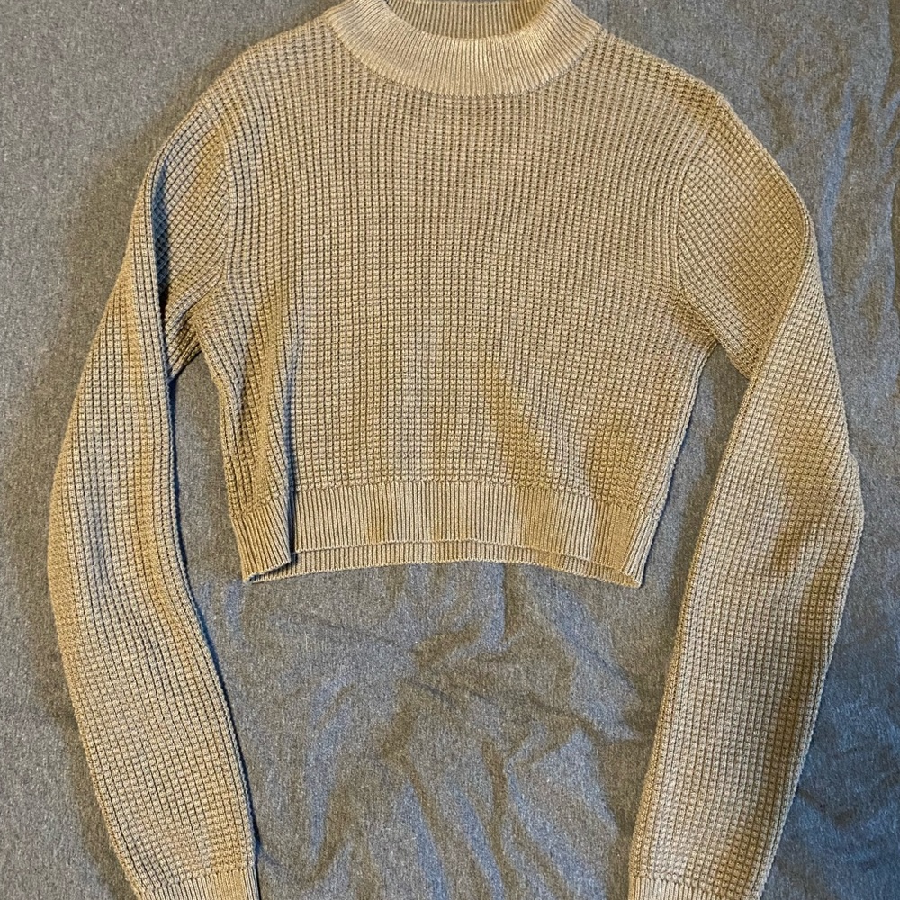 Olive Green Cropped Sweater